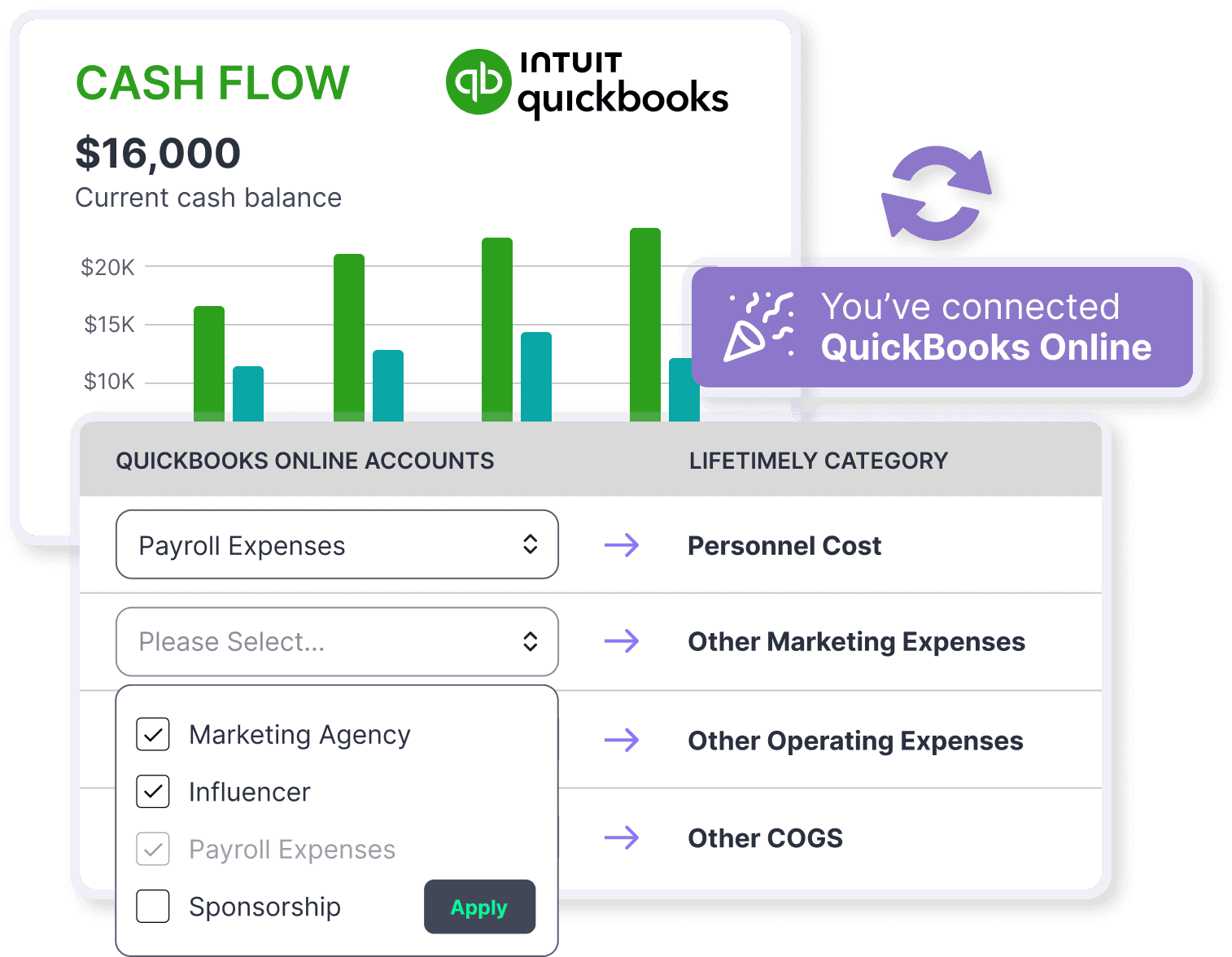 Connect and map your QuickBooks expenses in Lifetimely