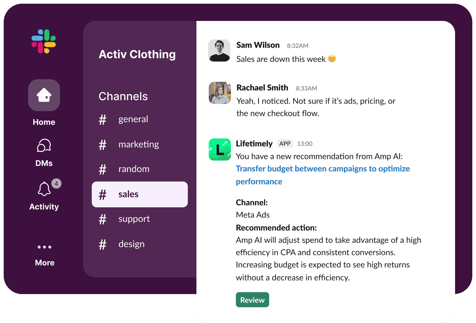 Amp AI in Slack