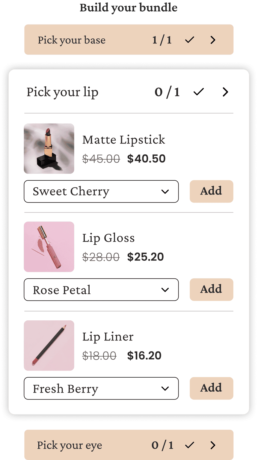 Mix and Match bundles
