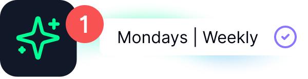 Profit Agent app icon with Mondays | Weekly schedule
