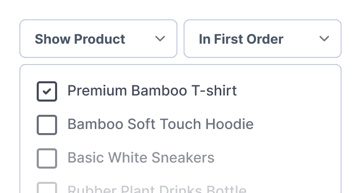 Segment cohort data by product or first order